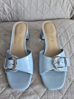 UNISA Blue Patent Slide Heels Size 6